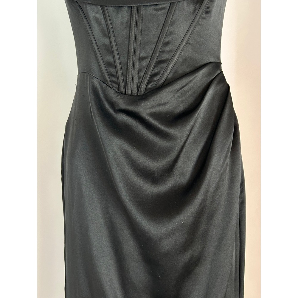 GB Black Corset Strappy Ruched Long Gown Dress Prom Homecoming Junior‎ Size 3 - Picture 15 of 16
